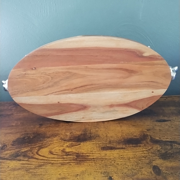 Pewter Stag Deer Wooden Serving Cheese Charcuterie Tray/Platter + Knife- India - Picture 5 of 13